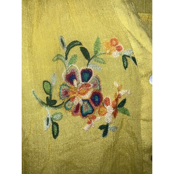 Anthropologie Fig and flower yellow floral tunic top blouse shirt size 1x - Picture 2 of 6